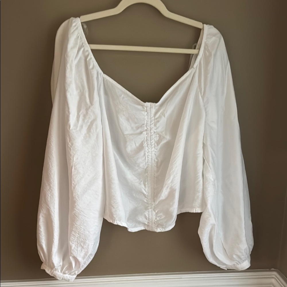 Shirt: New Day White Puff Sleeve Blouse white.